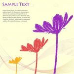 Abstract Flowers in Paint Style with Sample Text